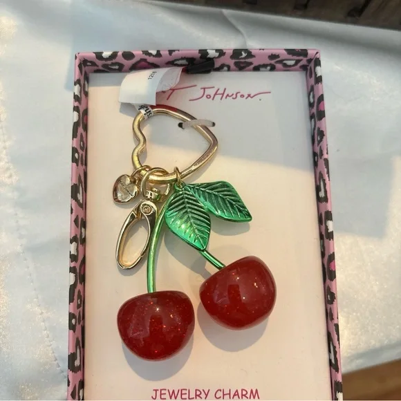 Betsey Johnson Red Cherry and Green Leaf Charm - Picture 5 of 5